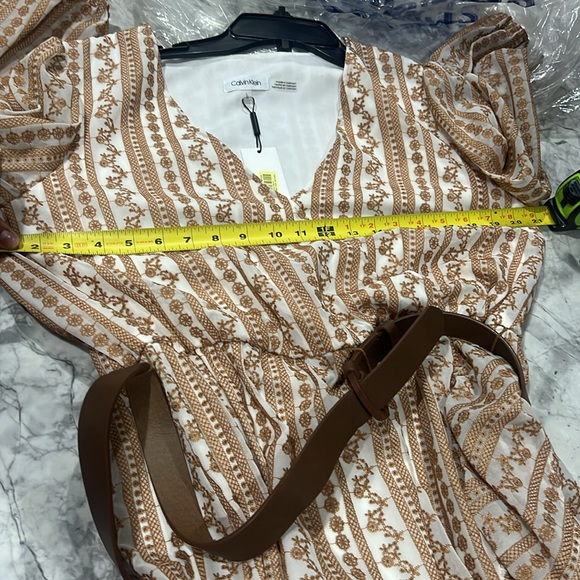 Calvin Klein Embroidered Wrap Dress - Picture 8 of 9